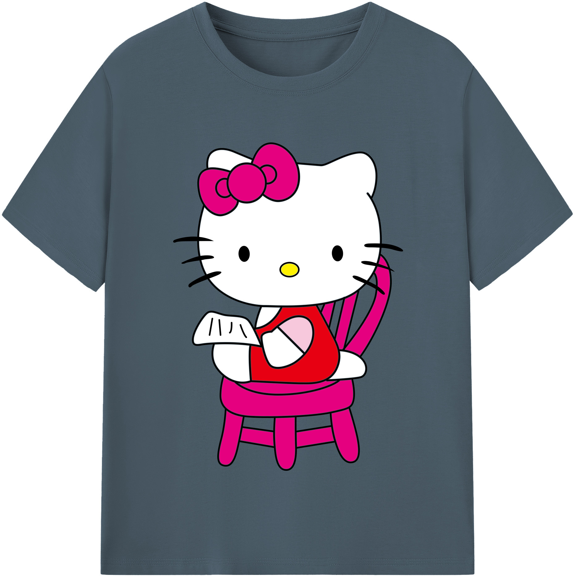 （画像用） Hello Kitty ハローキティ 綿100％半袖Tシャツ（フロントプリント）
